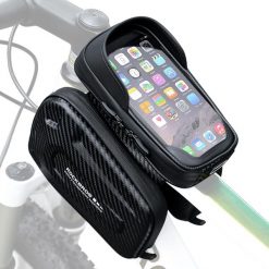 Torba rowerowa na telefon - Osłona przeciwsłoneczna - 1,3 L. Czarne torebki klasyczne damskie ROCKBROS, bez wzorów, z materiału, duże, bez dodatków. Za 134.00 zł.