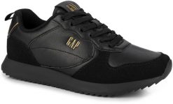 Damskie buty sneakersy sportowe ekoskóra czarne GAP NASHVILLE BASIC. Czarne buty sportowe na co dzień damskie GAP, bez wzorów, z gumy, trekkingowe. Za 179.00 zł.