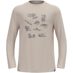 Koszulka z długim rękawem męska ODLO Merino 200 Tourist T-Shirt. Szare koszulki męskie z długim rękawem Odlo, l, z materiału. Za 399.99 zł.