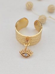 Atelier MIU Pozłacany pierścionek z cyrkonią rozmiar: onesize. Żółte pierścionki damskie atelier MIU, z cyrkonią, pozłacane. Za 56.53 zł.