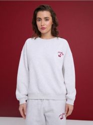 Bluza crewneck z haftem - Inny. Bluzy bez kaptura damskie Sinsay, l. Za 39.99 zł.