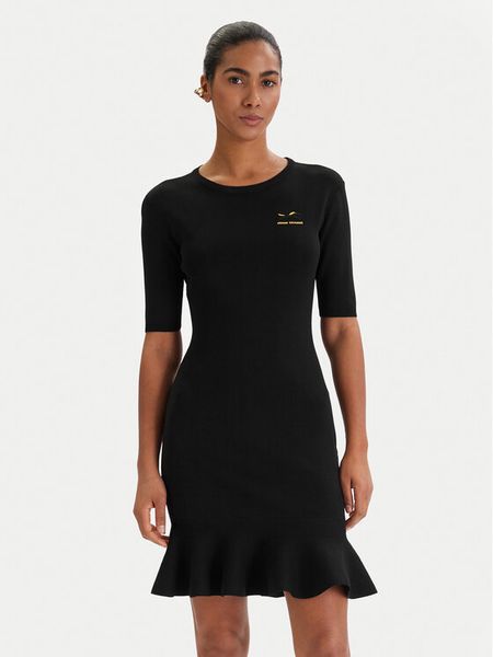 Armani Exchange Sukienka dzianinowa XW001872 AF10352 Czarny Slim Fit. Czarne sukienki damskie Armani Exchange, l, bez wzorów, z dzianiny, bez kołnierzyka, bez ramiączek. Za 759.99 zł.