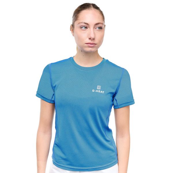 T-shirt chłodzący z ochroną UV dla kobiet. Niebieskie t-shirty damskie G-HEAT, xs, bez wzorów, bez kołnierzyka. Za 151.70 zł.