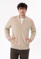 Bluza ze strukturą B-BONET. Brązowe bluzy bez kaptura męskie Volcano, m, z bawełny. Za 169.99 zł.