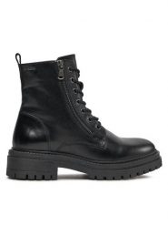 Geox Trapery D Iridea F D16HRF 00043 C9999 Czarny. Czarne trapery damskie Geox, ze skóry, bez obcasa. Za 589.99 zł.