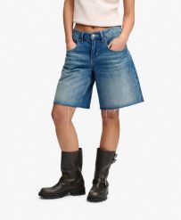 Superdry Mid Rise Baggy Jorts Luźne szorty z denimu – Mid Sea Blue. Niebieskie szorty męskie Superdry., na lato, z aplikacjami, z bawełny. Za 237.30 zł.