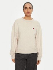 Tommy Jeans Bluza DW0DW19408 Beżowy Boxy Fit. Brązowe bluzy bez kaptura damskie Tommy Jeans, l, z bawełny. Za 279.99 zł.