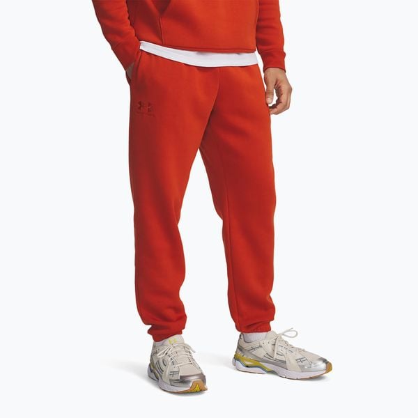 Spodnie treningowe męskie Under Armour Essential Fleece Joggers. Brązowe spodnie sportowe męskie Under Armour, z bawełny. Za 266.78 zł.