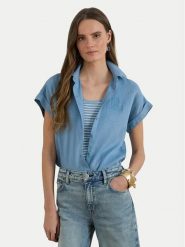 LAUREN RALPH LAUREN Koszula 200874259011 Błękitny Relaxed Fit. Niebieskie koszule damskie Lauren Ralph Lauren, xxl, bez wzorów, ze lnu, bez kołnierzyka, bez ramiączek. Za 669.99 zł.