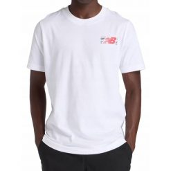 Koszulka na co dzień Męska T-Shirt New Balance Sportowa Bawełniana. Białe t-shirty męskie New Balance, m, bez wzorów, z bawełny, bez kołnierzyka. Za 129.00 zł.