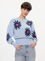 United Colors Of Benetton Sweter 1194E108Y Błękitny Regular Fit. Niebieskie swetry klasyczne damskie United Colors Of Benetton, s, z bawełny, bez kołnierzyka. Za 219.99 zł.