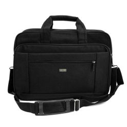Torba na laptop materiałowa Solier SM02 Lindis czarna. Czarne torby na laptopa damskie Solier, bez wzorów, z materiału. Za 79.00 zł.
