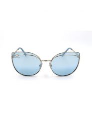 Swarovski Damskie okulary przeciwsłoneczne w kolorze złoto-błękitnym rozmiar: 60. Niebieskie okulary przeciwsłoneczne damskie Swarovski. Za 272.31 zł.