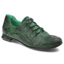 Zielone Półbuty Simen Eleganckie Obuwie Damskie. Zielone półbuty damskie Simen, bez wzorów, ze skóry, eleganckie, bez obcasa. Za 309.00 zł.