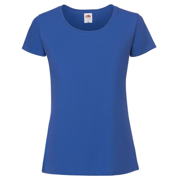 Koszulka Damska Iconic 190. Niebieskie bluzki damskie Fruit of the Loom, s, bez wzorów, sportowe, bez kołnierzyka, bez ramiączek. Za 37.99 zł.