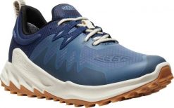 Buty męskie KEEN Zionic WP Vintage Indigo/Faded Denim. Niebieskie buty trekkingowe męskie 909, z denimu, bez zapięcia, outdoorowe. Za 566.99 zł.