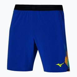 Spodenki męskie Mizuno Frontier 8 in Amplify. Niebieskie szorty męskie Mizuno, bez wzorów, z elastanu. Za 139.99 zł.
