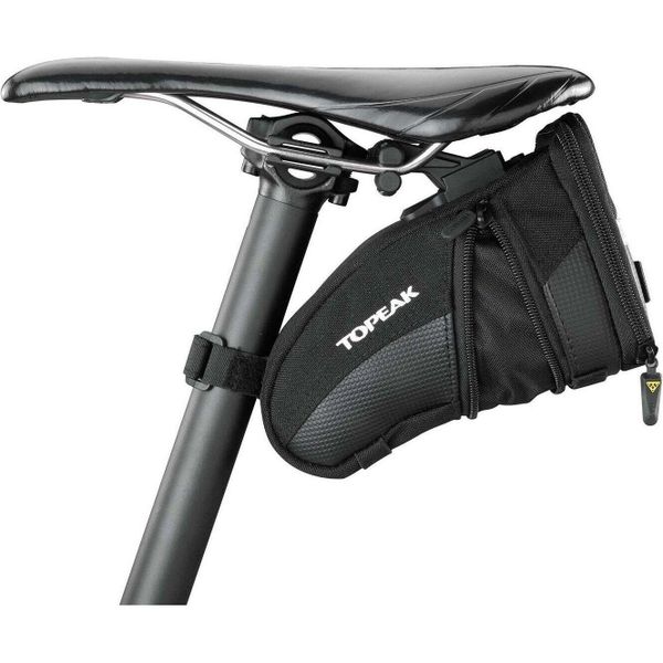 Torba na siodło Topeak Aero Wedge Pack QuickClick v2. Czarne torebki klasyczne damskie Topeak, bez wzorów, z materiału, bez dodatków. Za 195.49 zł.