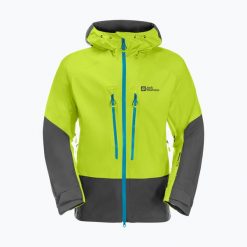 Kurtka skiturowa męska Jack Wolfskin Alpspitze 3L. Zielone kurtki męskie Jack Wolfskin, l, bez wzorów, bez kaptura, narciarskie. Za 1,049.00 zł.