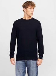 Jack & Jones Sweter w kolorze granatowym rozmiar: S. Niebieskie swetry męskie Jack & Jones, s, bez wzorów, z bawełny, bez kołnierzyka. Za 83.42 zł.
