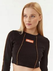KOSZULKA DAMSKA Z DŁUGIM RĘKAWEM BLUZKA CROP TOP LONG ELLESSE. Czarne bluzki sportowe damskie Ellesse, uniwersalny, z bawełny, bez kołnierzyka, bez ramiączek. Za 116.99 zł.