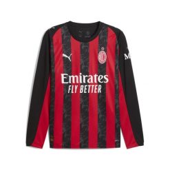 Męska koszulka domowa z długim rękawem AC Milan 25/26 PUMA. Czarne t-shirty sportowe męskie Puma, l, bez ramiączek, do piłki nożnej. Za 455.00 zł.