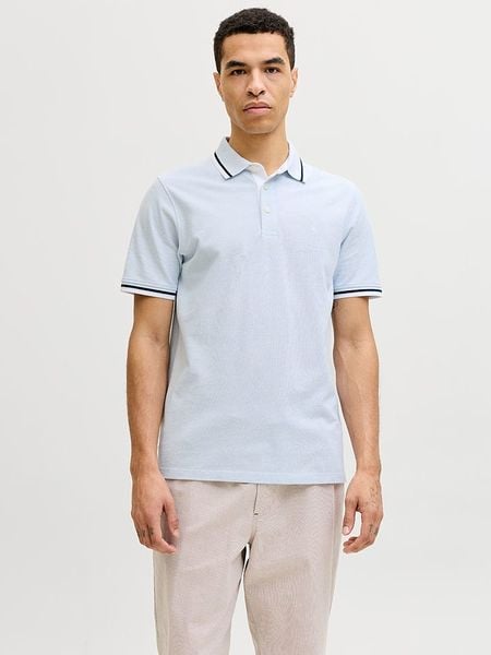 Jack & Jones Koszulka polo "Paulos" w kolorze błękitnym rozmiar: S. Niebieskie koszulki polo męskie Jack & Jones, s, bez wzorów, z bawełny, bez ramiączek. Za 89.95 zł.