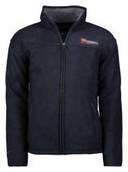 Geographical Norway Kurtka polarowa "Usine" w kolorze granatowym rozmiar: L. Niebieskie kurtki męskie Geographical Norway, l, z aplikacjami, z polaru, bez kaptura. Za 170.07 zł.