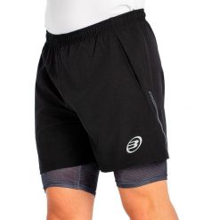 Bullpadel Short Manzan Negro XL. Czarne szorty męskie bullpadel, na lato, bez wzorów, sportowe. Za 208.30 zł.