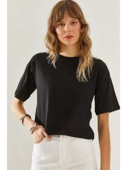 Bianco Lucci Koszulka w kolorze czarnym rozmiar: L. Czarne t-shirty damskie Bianco Lucci, l, bez wzorów, bez kołnierzyka. Za 49.45 zł.