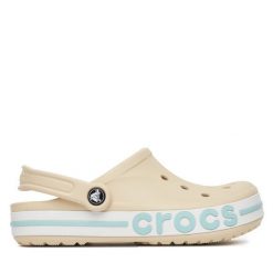 Klapki Crocs. Brązowe klapki damskie Crocs, bez wzorów, bez obcasa. Za 229.99 zł.
