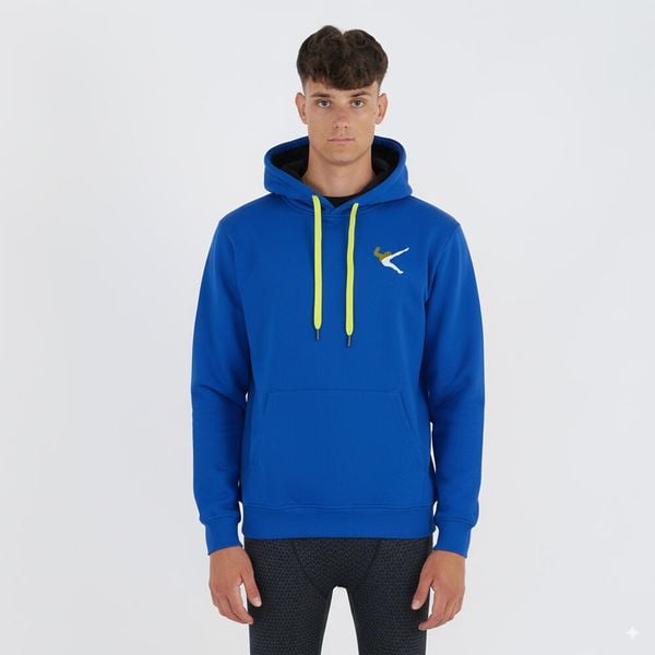 Bluza z kapturem z bawełny LIXIS. Niebieskie bluzy sportowe męskie ELPLAYER, z bawełny. W wyprzedaży za 87.00 zł.