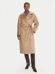 Weekend Max Mara Płaszcz wełniany Resina 2525016102 Beżowy Regular Fit. Brązowe płaszcze damskie Weekend Max Mara, na zimę, bez wzorów, z wełny. Za 3,299.00 zł.