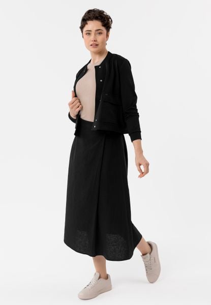 Długa spódnica z lnem G-CUSTA. Czarne spódniczki damskie Volcano, na wiosnę, s, bez wzorów, z materiału, maxi, rozkloszowane. Za 109.99 zł.