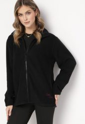 Czarna Zasuwana Bluza z Polaru Neflate. Czarne bluzy bez kaptura damskie Born2be, l, z polaru. Za 84.99 zł.