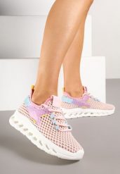 Różowe Siateczkowe Buty Sportowe Sneakersy na Grubej Tłoczonej Podeszwie Luriane. Czerwone buty sportowe na co dzień damskie Born2be, bez wzorów, z jeansu. Za 84.99 zł.