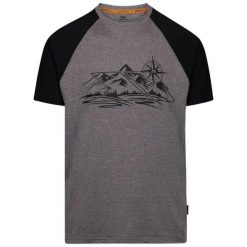 T-shirt Męski Z Górą Fullmer. Szare t-shirty męskie Trespass, l, bez wzorów, z elastanu, bez kołnierzyka. Za 172.99 zł.