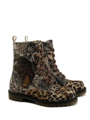 Goby Botki w kolorze beżowym ze wzorem rozmiar: 42. Brązowe botki damskie Goby, z materiału, z okrągłym noskiem, bez obcasa, bez zapięcia. Za 271.03 zł.