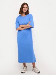 Kaffe Sukienka codzienna Edna 10507351 Niebieski Loose Fit. Niebieskie sukienki damskie Kaffe, na co dzień, s, bez wzorów, z bawełny, bez kołnierzyka, bez ramiączek, proste. Za 129.99 zł.