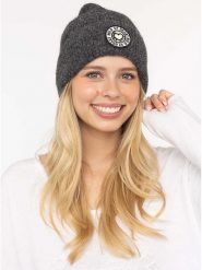 Zwillingsherz Czapka "Wild at Heart" w kolorze antracytowym rozmiar: onesize. Czarne czapki zimowe damskie Zwillingsherz, z materiału. Za 135.49 zł.