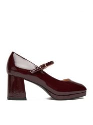 JENNY Czółenka CEO-CD240132-7 Bordowy. Czerwone czółenka damskie Jenny, bez wzorów, z materiału, bez obcasa. Za 159.99 zł.