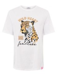 Zwillingsherz Koszulka "Wild Heart" w kolorze białym rozmiar: L. Białe bluzki damskie Zwillingsherz, l, bez wzorów, bez kołnierzyka. Za 82.99 zł.