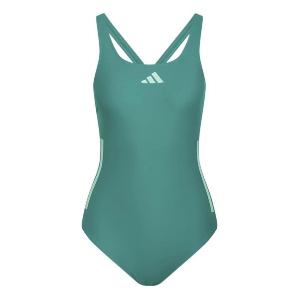 Jednoczęściowy strój kąpielowy z odkrytymi plecami dla kobiet adidas 3-Stripes. Zielone stroje jednoczęściowe damskie Adidas, l, bez wzorów. Za 205.65 zł.
