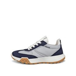 Damskie buty sportowe z niską cholewką Ecco Retro. Niebieskie buty sportowe na co dzień damskie ECCO, bez wzorów, z materiału. Za 492.00 zł.