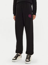 KARL LAGERFELD Spodnie dresowe 246W1012 Czarny Regular Fit. Czarne spodnie dresowe damskie Karl Lagerfeld, xl, bez wzorów, z bawełny. Za 509.99 zł.