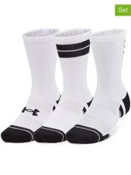Under Armour Skarpety sportowe (3 pary) "Perf Tech" w kolorze białym rozmiar: M. Białe skarpetki męskie Under Armour, bez wzorów, z materiału. Za 64.95 zł.