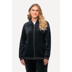Damskie Aksamitna bluza z tulipanem kaptur skrzace detale. Czarne bluzy sportowe damskie Ulla Popken, plus size, z elastanu. Za 279.99 zł.
