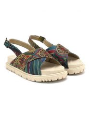 Goby Skórzane sandały w kolorze beżowym ze wzorem rozmiar: 37. Brązowe sandały damskie Goby, bez wzorów, bez obcasa. Za 152.99 zł.