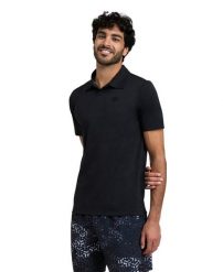 Koszulka męska polo Arena Poloshirt. Czarne koszulki polo męskie Arena, m, bez wzorów, z materiału, bez ramiączek. Za 101.98 zł.