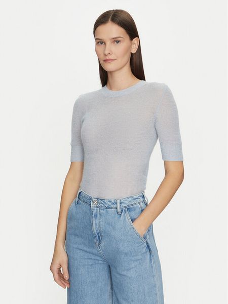 BOSS Sweter 50530718 Błękitny Slim Fit. Niebieskie swetry klasyczne damskie Boss, s, z wełny, bez kołnierzyka. Za 399.99 zł.